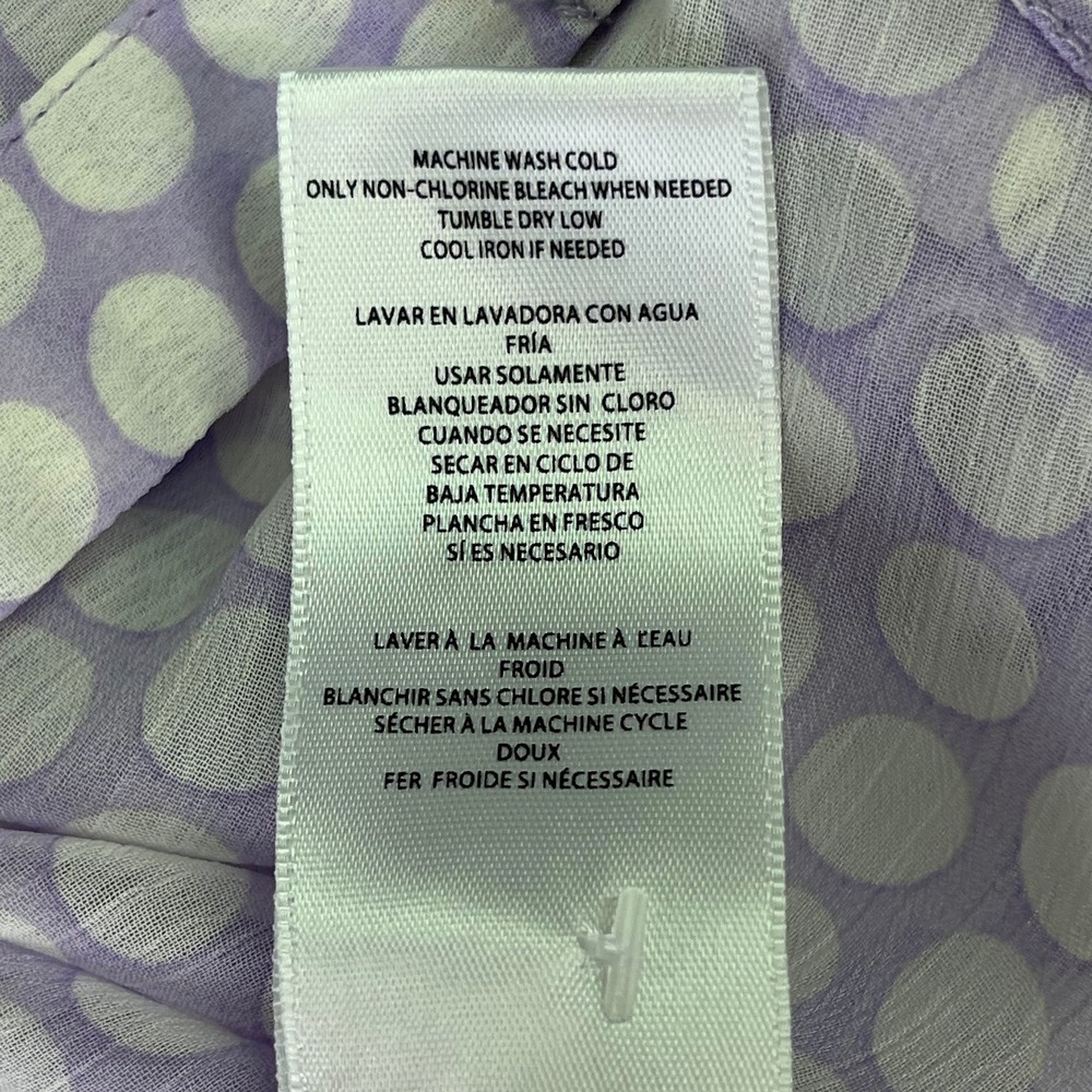 Kut from the Kloth Womens XL Lavender Polka Dot‎ Roll Tab Sleeve Blouse Purple - Picture 12 of 15